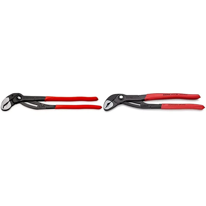 KNIPEX Cobra XL Pipe Wrench and Water Pump Pliers (400 mm) 87 01 400 & Cobra Hightech Water Pump Pliers (300 mm) 87 01 300