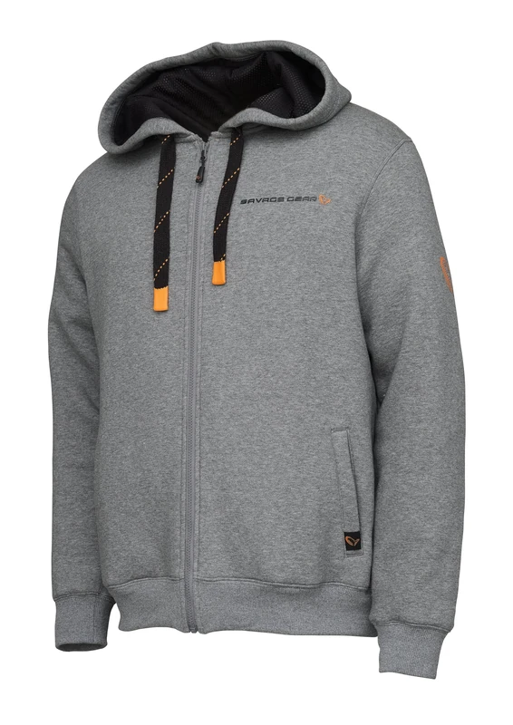 Savage Gear Classic Zip Hoodie – Durable for Anglers, Campers, Hikers & Hunters, Heavy-Duty Fishing Hoodie for Outdoor & Everyday Wear | Warm & Comfortable Sweatshirt for Anglers M Grey Melange