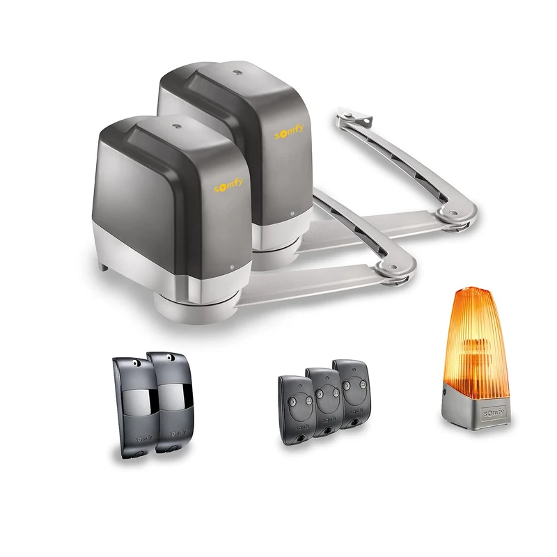 Somfy 1241430 - Lockyvia Line RTS swing gate motorisation | Supplied with 3 Keytis remote controls, 1 flashing light and 1 set of photocells | Compatible with TaHoma (switch)