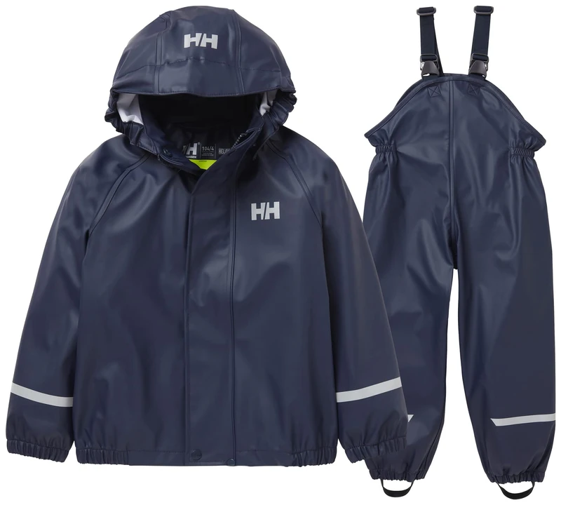 Helly Hansen Kids Unisex K Bergen 2.0 Pu Rainset, Navy, 7