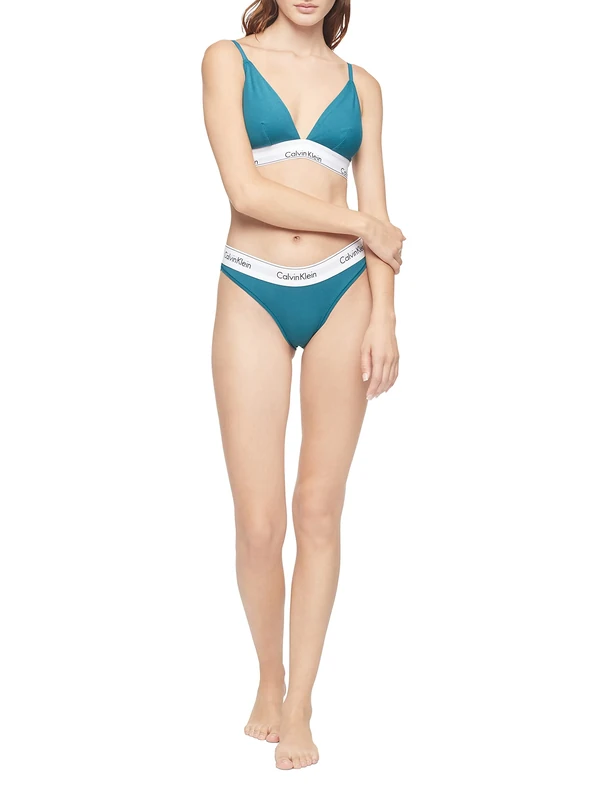 Calvin Klein Women's Modern Cotton Unlined Triangle Bralette, Topaz Gemstone, M