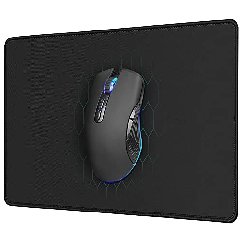 Gaming Mouse pad, Aothia Stitched Edges Desk pad with Superior Micro-Weave Cloth, Non-Slip Rubber Base, Desk Mat for PC, Laptop, Gaming, Office & Home 11"x8.5", Black
