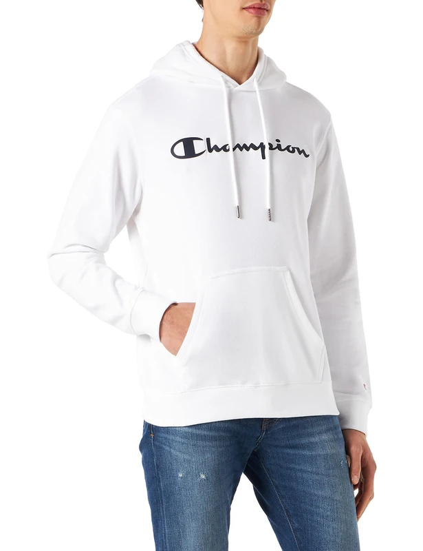 Champion Men's American Classics Hooded Sweatshirt, Bianco, L