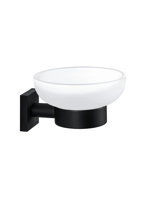 BRAVAT Soap Dish, Brass, Matte Black, 129 x 116 x 70 - Image 1