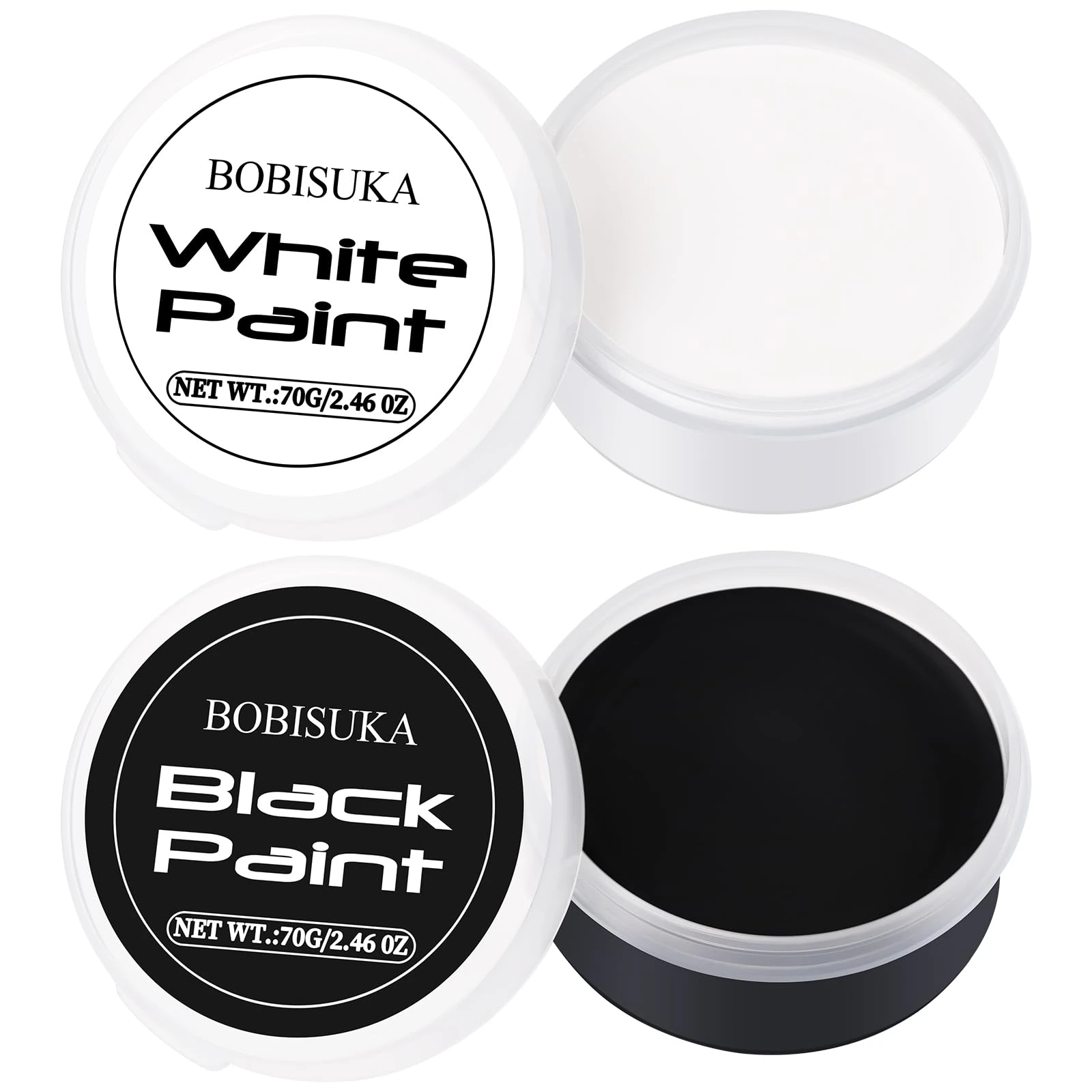 BOBISUKA Halloween Cosplay SFX Makeup Black + White Face Body Paint Special Effects Makeup Kit Dress Up Non Toxic Face Painting Kits for Adult Full Coverage Face paint Fx Make Up