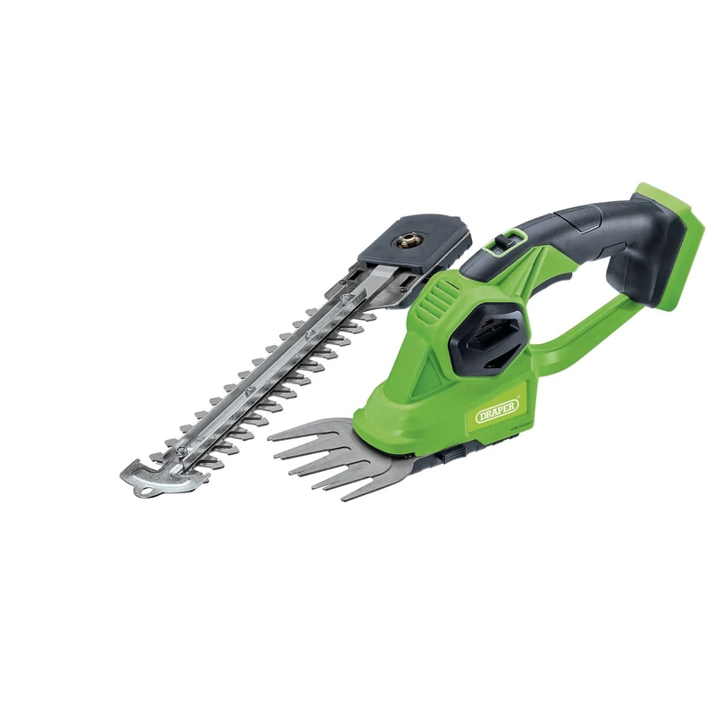 Draper D20 2-in-1 Cordless Hedge & Grass Trimmer 20V | 210mm x 8 mm Hedge Trimming | 80mm Grass Shear | Battery Not Included | Pruning Gardening Tool | 98505, Green - Image 1