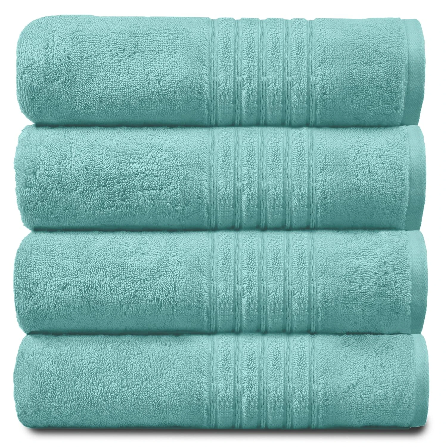 GC GAVENO CAVAILIA New Hampton Pack of 4 Bath Towel Set, 100% Ringspun Cotton, Extra Absorbent 450 GSM Luxury Bath Sheets, Aqua, 4PK