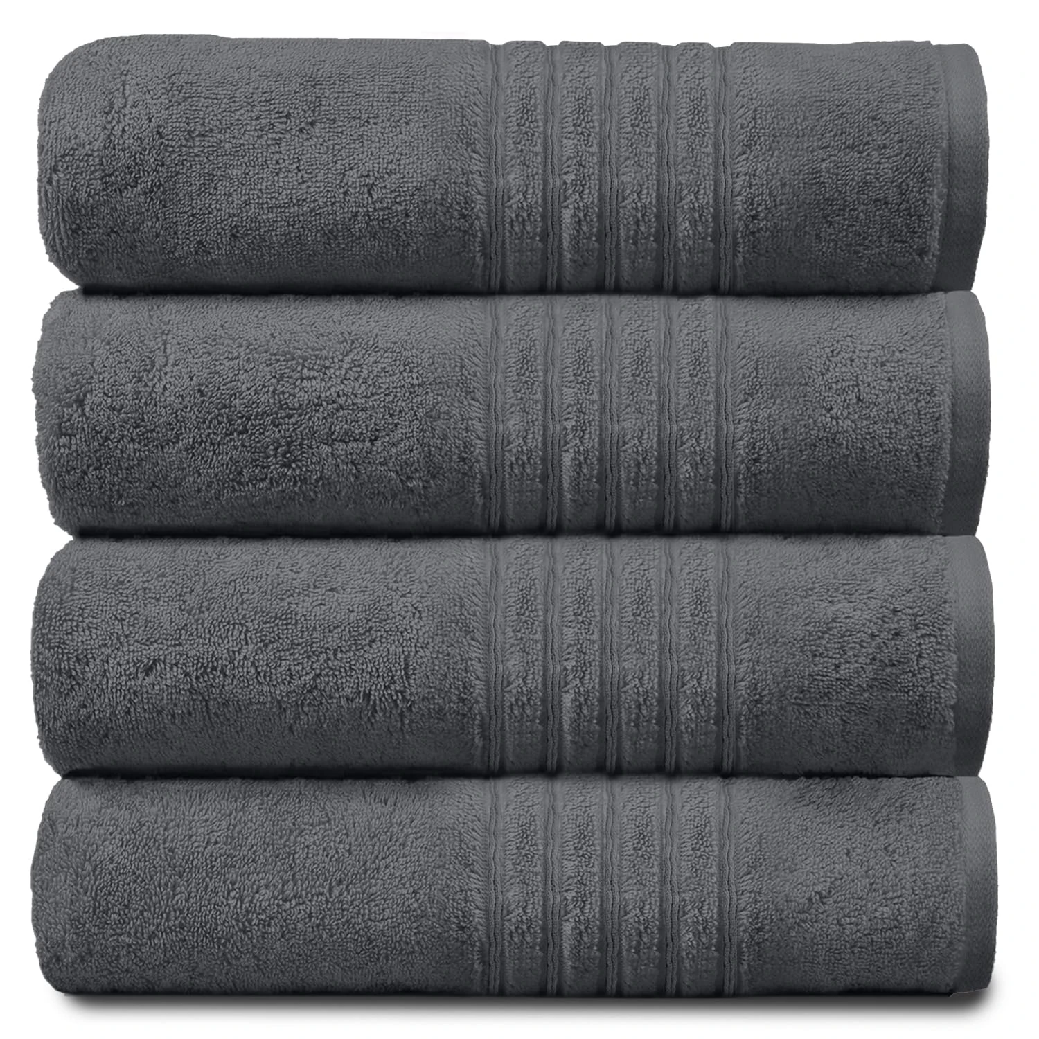 GC GAVENO CAVAIILA Pack of 4 Hand Towel Set, 100% Ringspun Cotton, Extra Absorbent 450 GSM Luxury Towels 50x80cm, Charcoal, 4PK