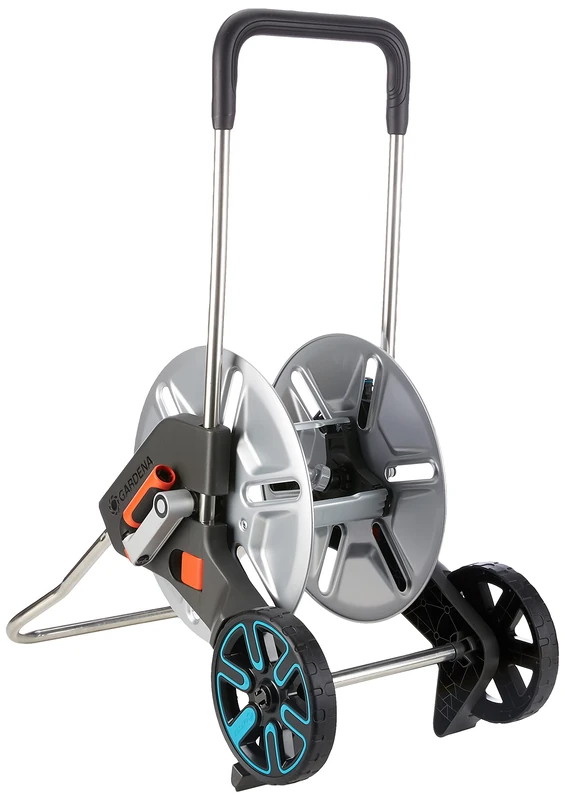 Gardena AquaRoll M Easy Metal Set Hose Trolley Silver Orange Black