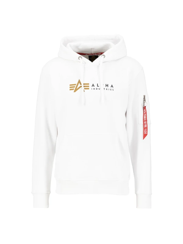 Alpha Industries Alpha Label Hooded Sweat for Men White