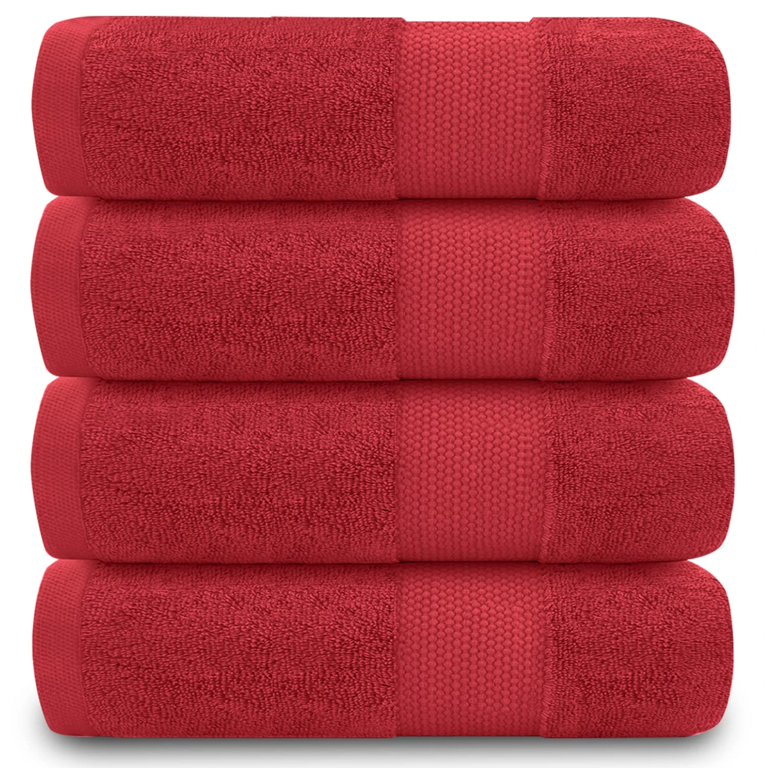 GC GAVENO CAVAILIA Fade Resistant Bathroom Set, 700 GSM Premium Quality Extra Absorbent 100% Cotton Bath Towel, Egyptian, Wine, 4PK Hand, 555377