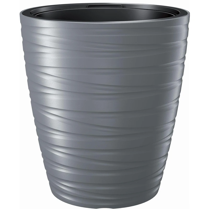 Prosperplast Maze 68L Plastic Plant Pot (L) x 47.5 (W) x 52.3 (H) cm, Grey Stone - Image 1
