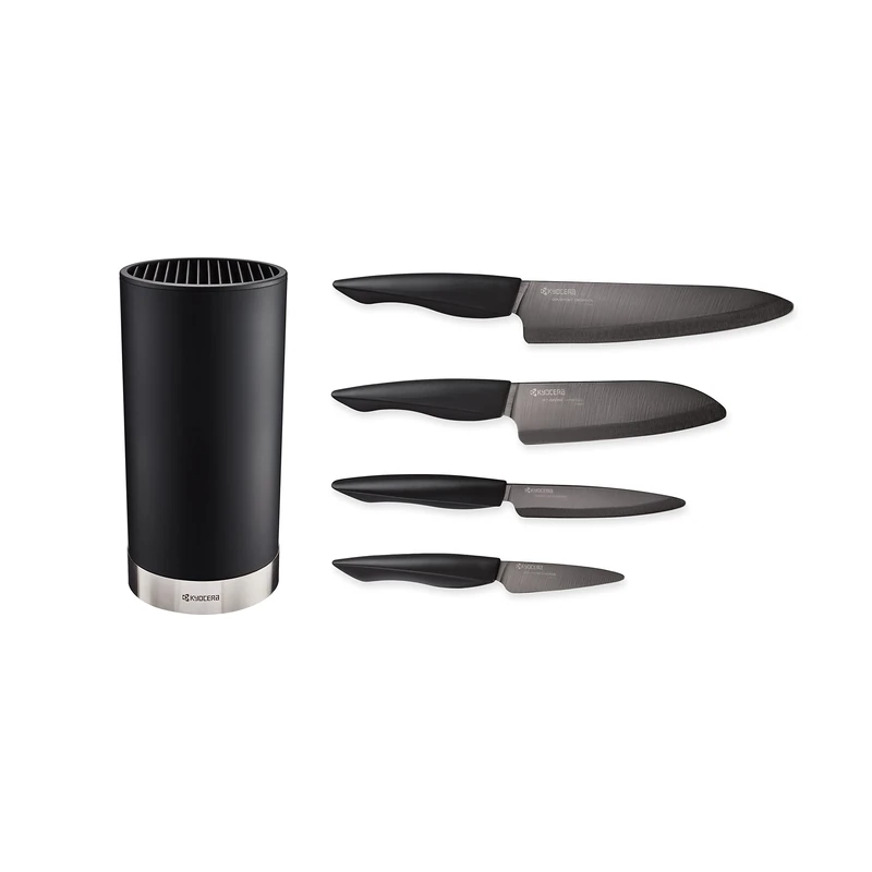 Kyocera KB-RD BK 4KN ZK EU - 4pc Knife & Block Set, Black