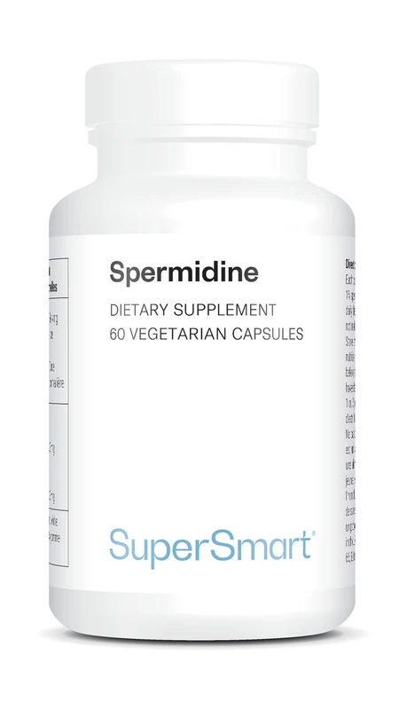 SuperSmart - Spermidine - Anti Aging Supplement Promotes Autophagy - 100% Vegan Friendly | Additive-Free, Non-GMO & Gluten Free - 60 Vegetarian Capsules