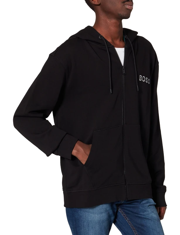 BOSS Men's Sanem_ZA Sweat Jacket, Black1, S