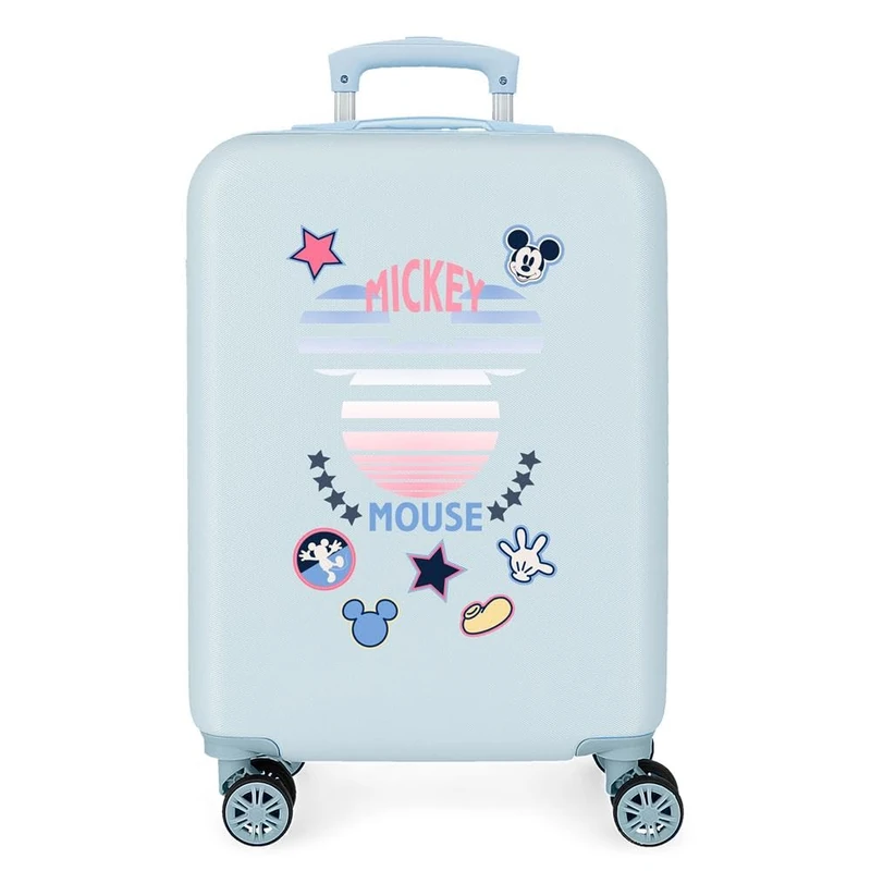Disney Mickey Denim Luggage- Carry-On Luggage, 38x55x20 cms, Azul