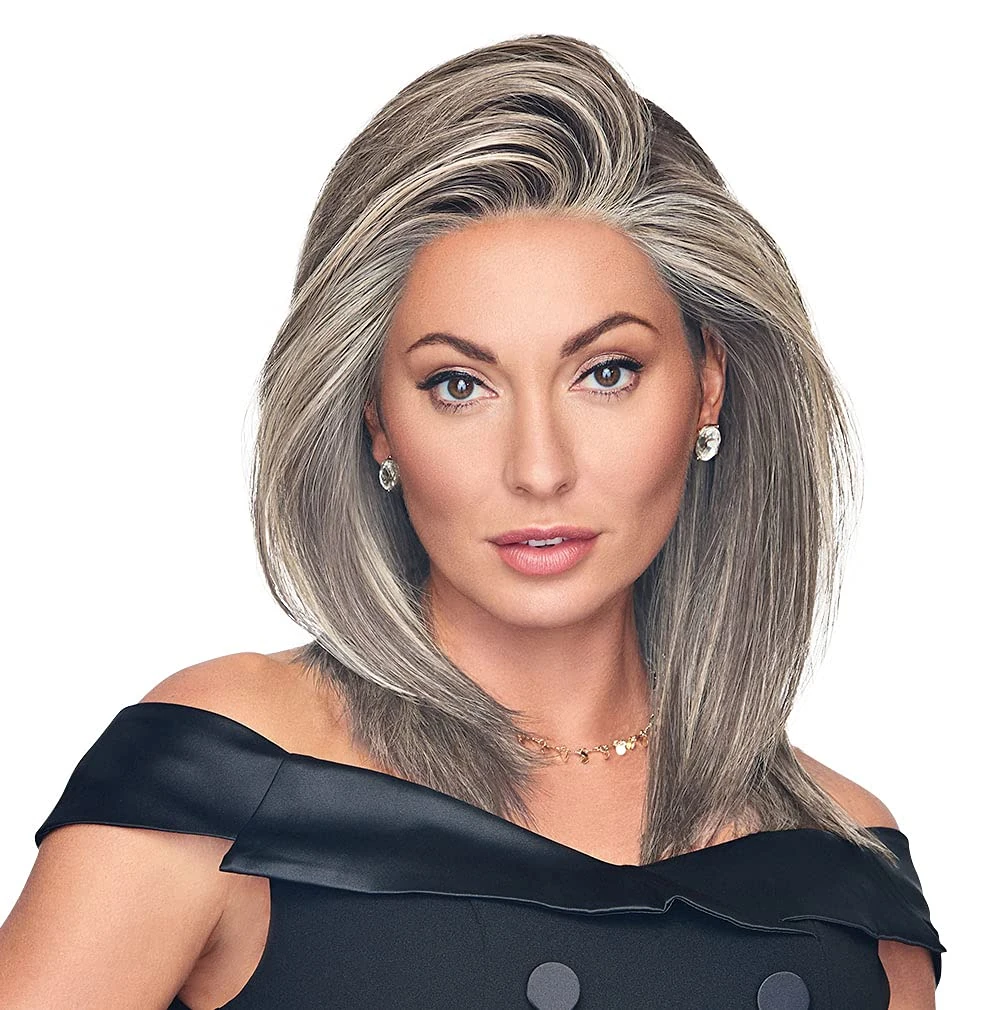 Raquel Welch Well Played Long Layered Textured Modern Look Wig, Average Size Cap, Ss613 Shaded Platinum