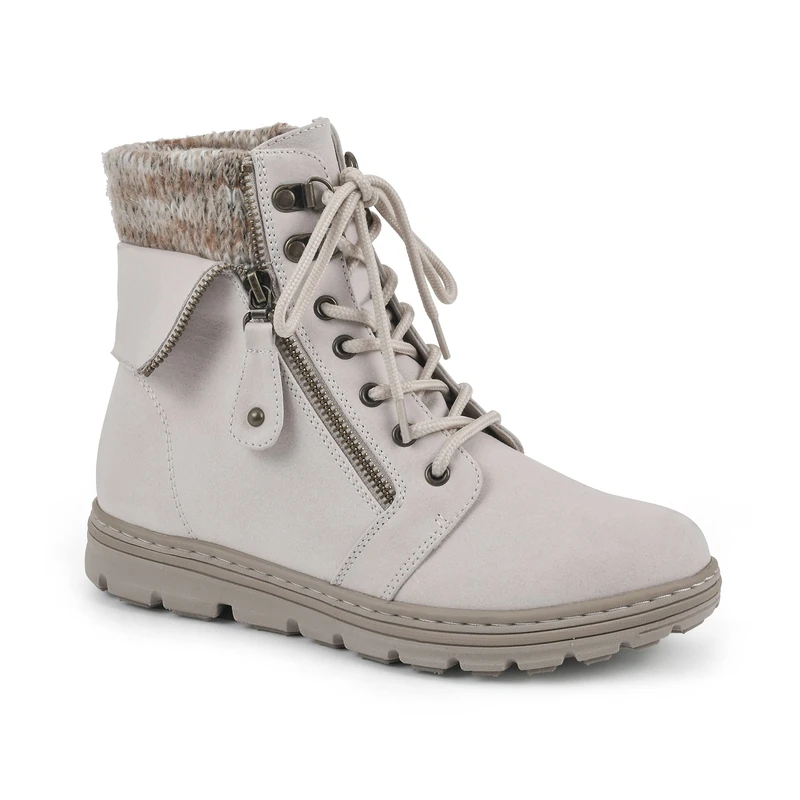 CLIFFS BY WHITE MOUNTAIN Women's Kaylee Ankle Boot, Winter White/Fabric/Sweater, 8 UK