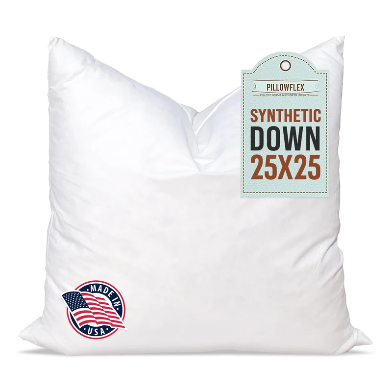 Pillowflex Synthetic Down Alternative Pillow Inserts for Shams (25 Inch by 25 Inch)