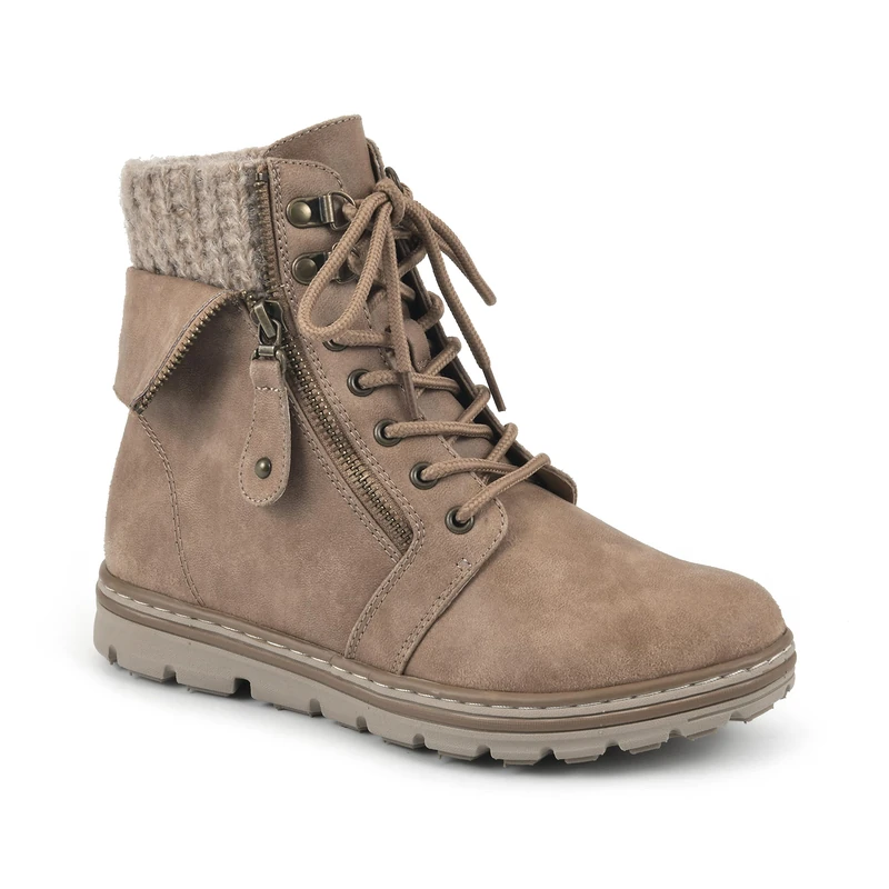 CLIFFS BY WHITE MOUNTAIN Women's Kaylee Ankle Boot, Natural/Fabric/Sweater, 7 UK