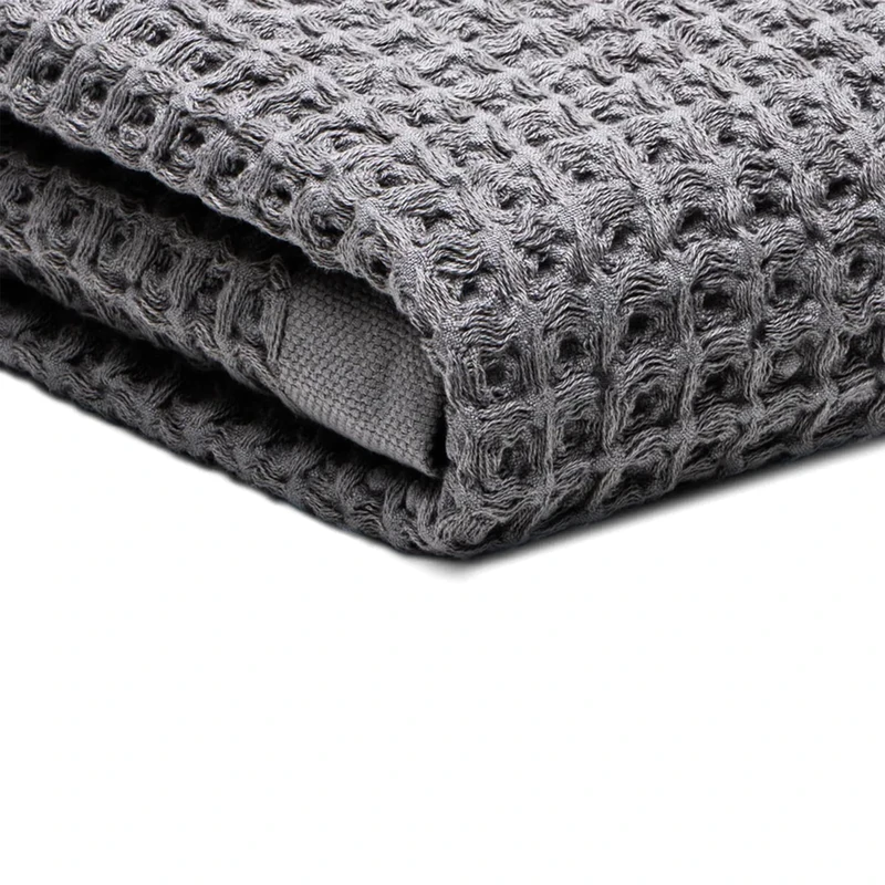 SUTERA Silverthread Waffle Bath Towel - California-Spun Superior Supima Cotton, Quick Drying, Ultra Soft, Lightweight and Absorbent - Grey, Waffle Weave Design - Luxury Bath Towel (Bath) - Image 1