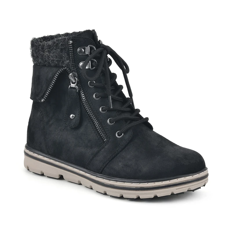 CLIFFS BY WHITE MOUNTAIN Women's Kaylee Ankle Boot, Black/Fabric/Sweater, 9 UK