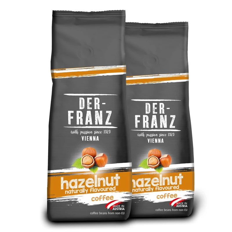 Der-Franz Coffee Medium Roast flavoured with Hazelnut, ground, 2 x 500 g
