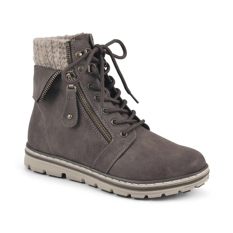 CLIFFS BY WHITE MOUNTAIN Women's Kaylee Ankle Boot, Stone/Fabric/Sweater, 6 UK