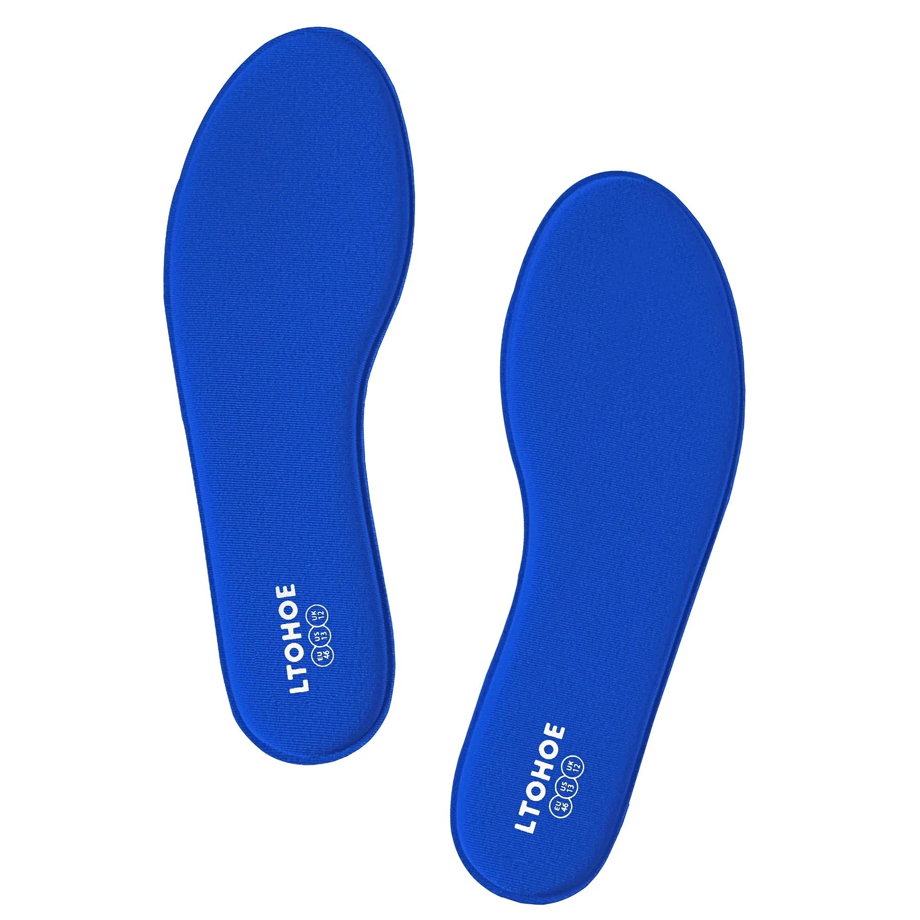 Memory Foam Insoles for Men and Women, Cushioned Inner Soles for Running, Trainers, Work Boots and Walking Shoes, Shock Absorbing Foot Pain Relief Comfort 8mm Blue 7 UK