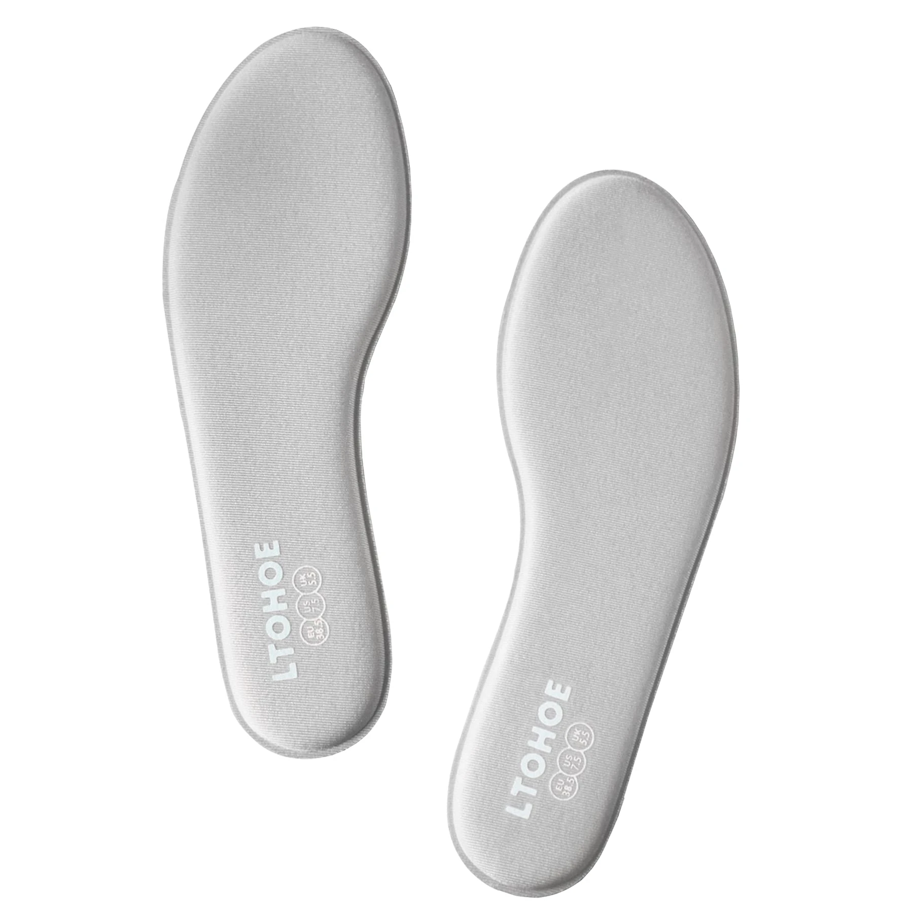 Memory Foam Insoles for Men and Women, Cushioned Inner Soles for Running, Trainers, Work Boots and Walking Shoes, Shock Absorbing Foot Pain Relief Comfort 8mm Grey 3 UK