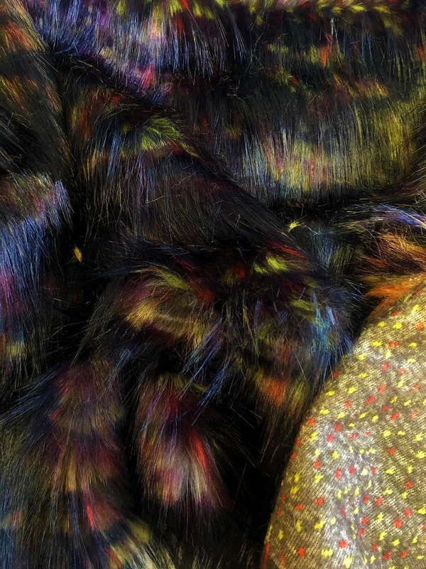 Super Luxury Faux Fur Fabric Material - Purple FIRE, 1Mtr - 150cm x 100cm