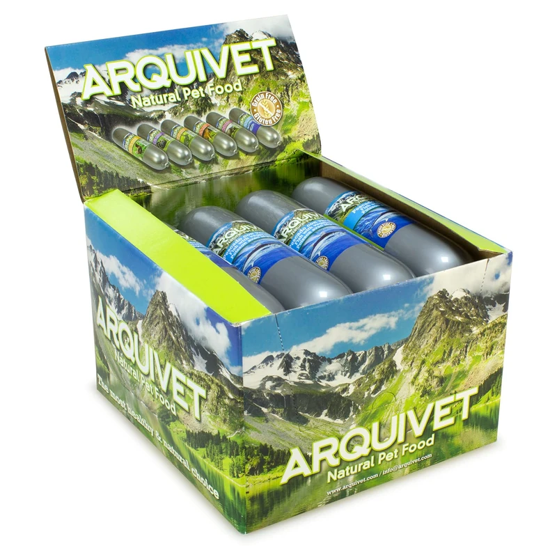 Arquivet Pack 12 Units Natural Wet Food Fish with Vegetables 500g - Fish Sausages and Vegetables for Dogs - Wet Food for Dogs - Dog Food - Quality Ingredients