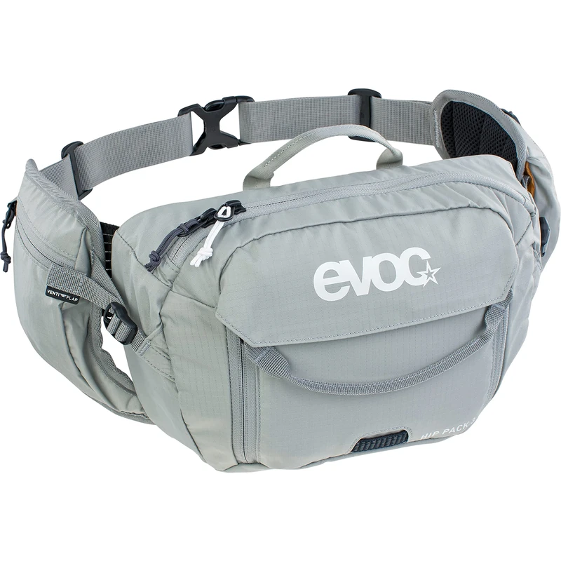 EVOC Hip Pack 3 Hip Bag (3l Capacity, Airflow Contact System, Adjustable Hip Belt, Venti Flap System), Stone Grey