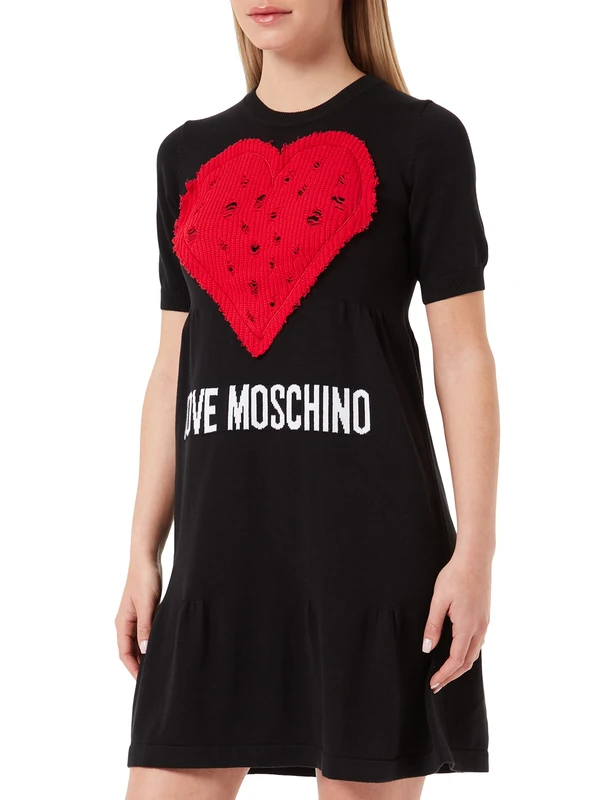 Love Moschino Women's Short Sleeved Dress, Black, 42 - Image 1
