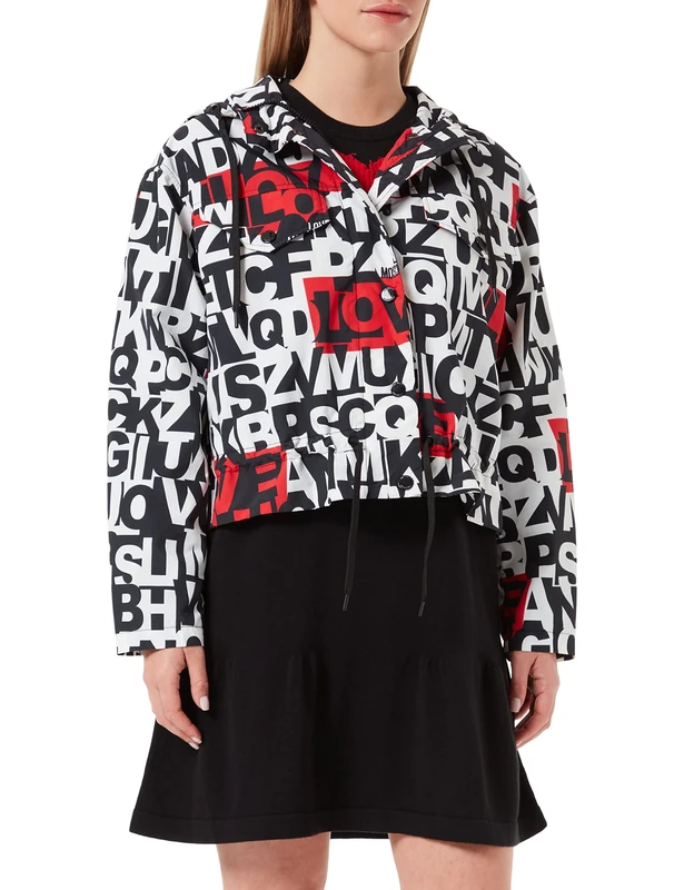 Love Moschino Women's Nylon Coat Jacket, LET.NER-BCO-ROS, 42