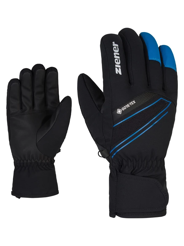 Ziener Gunar Men's Ski Gloves/Winter Sports Waterproof Breathable Warm Gore-Tex Black Persian Blue 10