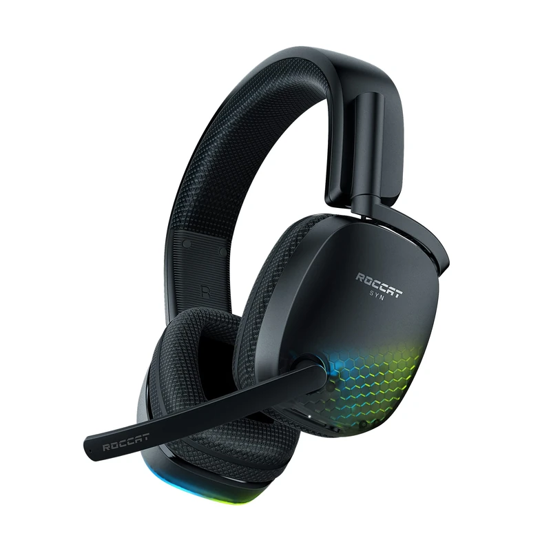 Roccat Syn Pro Air - Wireless PC Gaming Headset, Lightweight, 3D Audio Surround Sound, Noise Cancelling Microphone, RGB AIMO Lighting, All-Day Battery Life