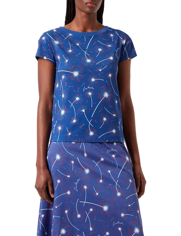Love Moschino Women's t-Shirt Printed Allover, Dandelion F.BLU, 42