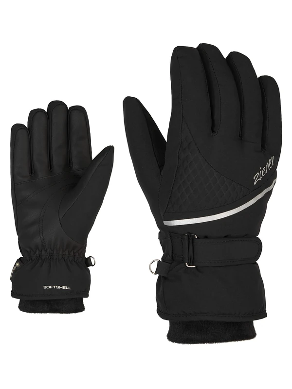 Ziener Kiana Women's Ski Gloves/Winter Sports | Waterproof, Breathable, Warm, Gore-Tex, Black, 6.5