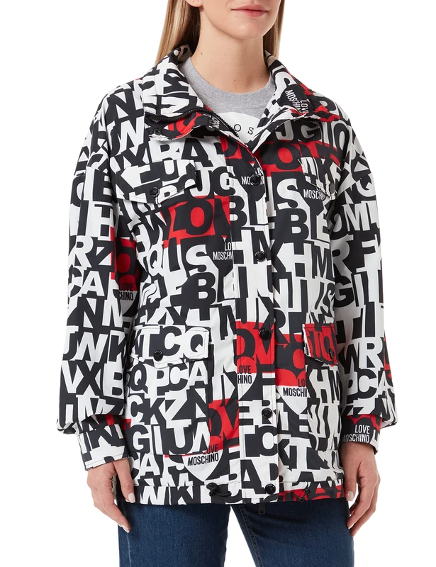 Love Moschino Women's Jacket in Nylon, LET.NER-BCO-ROS, 38