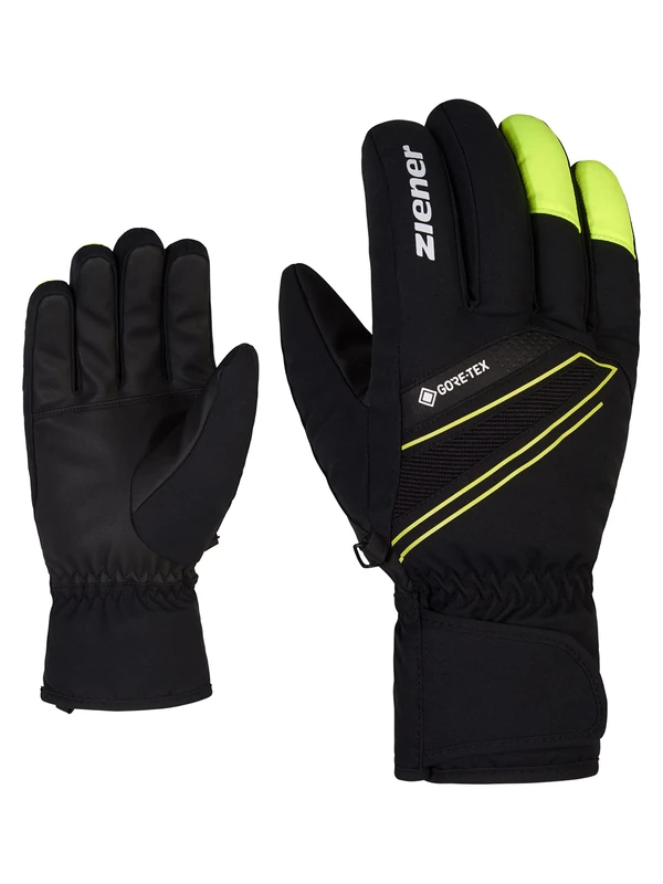 Ziener Gunar Men's Ski Gloves/Winter Sports | Waterproof Breathable Warm Gore-Tex Black Poison Yellow 11