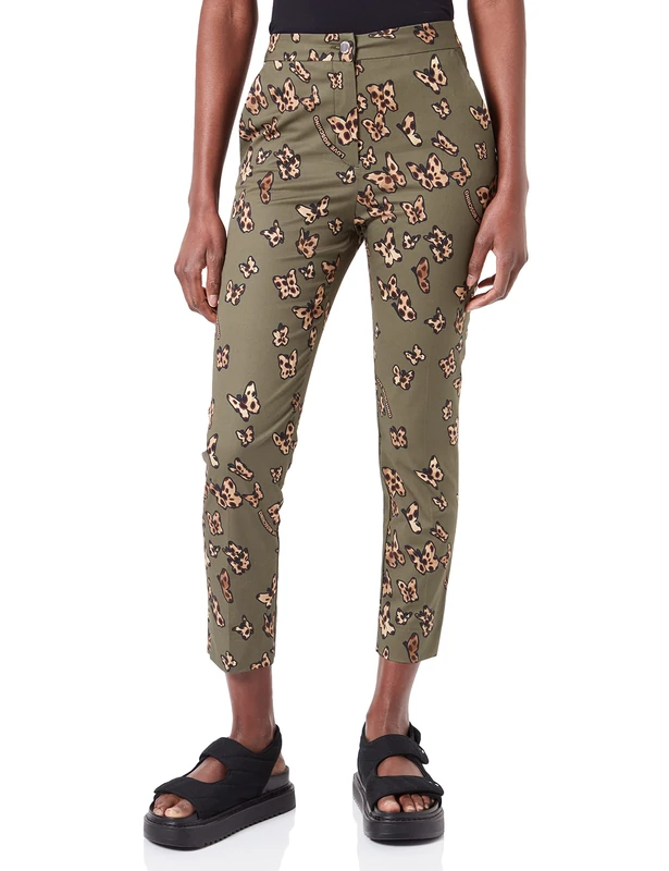 Love Moschino Womens Cigarette fit Trousers Casual Pants, FARFAL.FO.Verde, 40 - Image 1