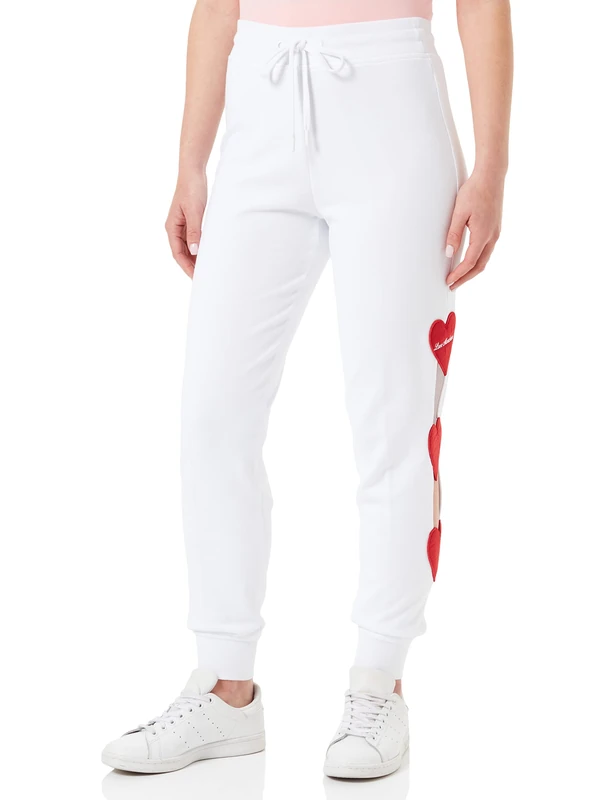 Love Moschino Womens Regular fit Jogger Casual Pants, Optical White, 44 - Image 1