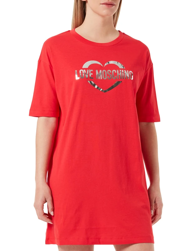 Love Moschino Women's T-Shape Dress, Red, 44