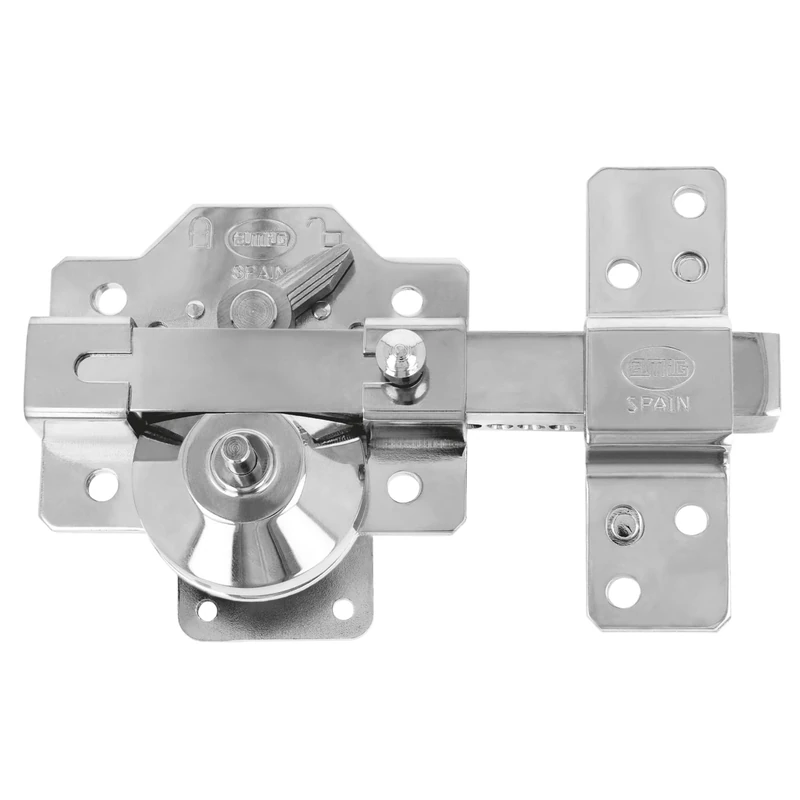 Amig - Steel Overlay Lock for Doors with Opening Latch and Lock Lever - 90 x 154 mm, Cylinder 50 mm - Silver Colour - High Security Anti-Bump · Anti-Pick · Anti-Drill