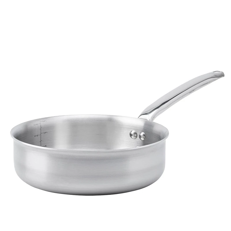 DE BUYER - ALCHIMY 3-Layer Stainless Steel sauté pan with Straight Edges - 24 cm - Made in France, PFAS Free, Cooking Control, 18/10 Stainless Steel, Suitable for All Heat Sources and ovens, Polished