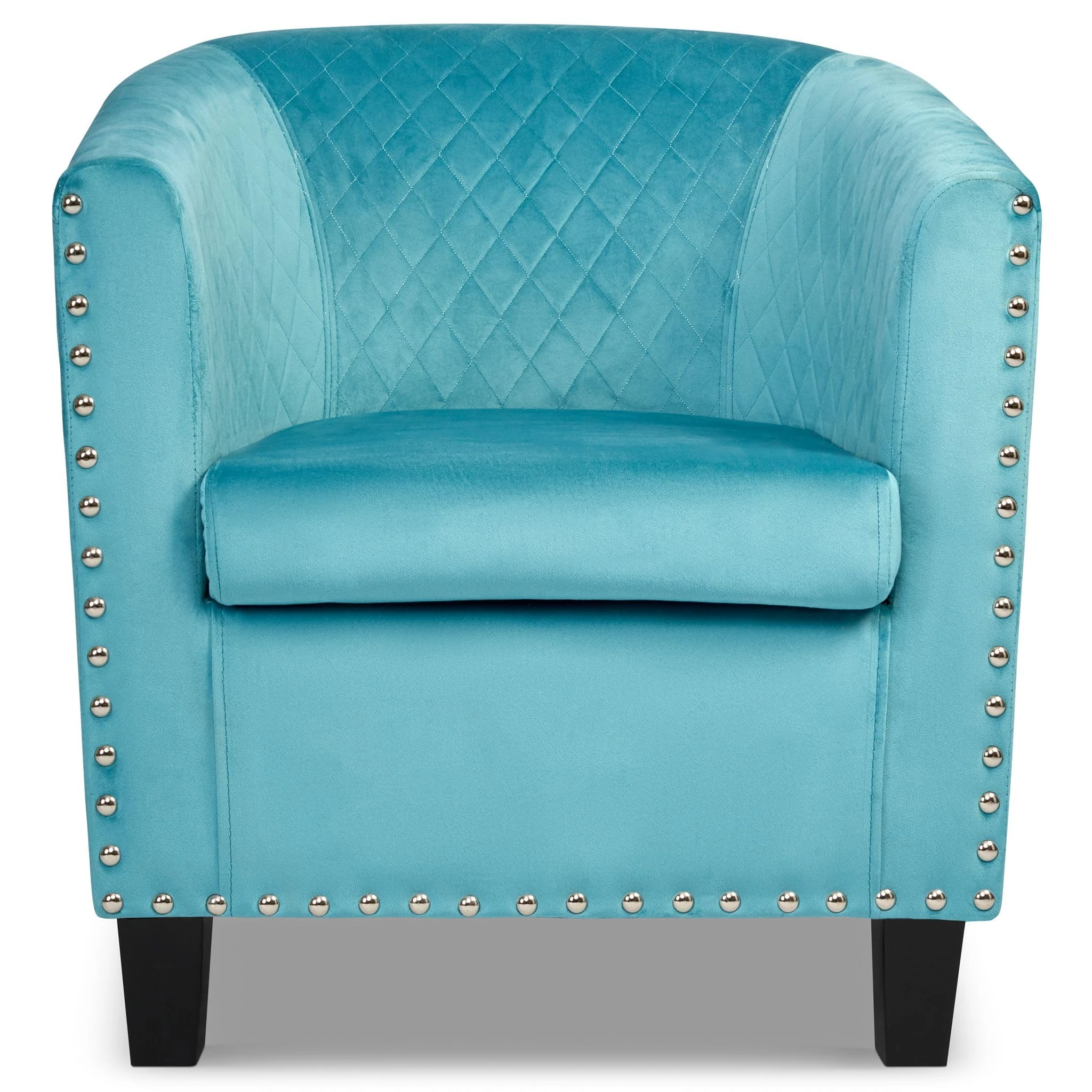 Bravich Modern Retro Tub Chair - Velvet Fabric Armchair for Dining, Living Room, Office & Bedroom. Stylish & Comfortable Universal Dressing Table Chair (71 x 79 x 74 cm, Blue)