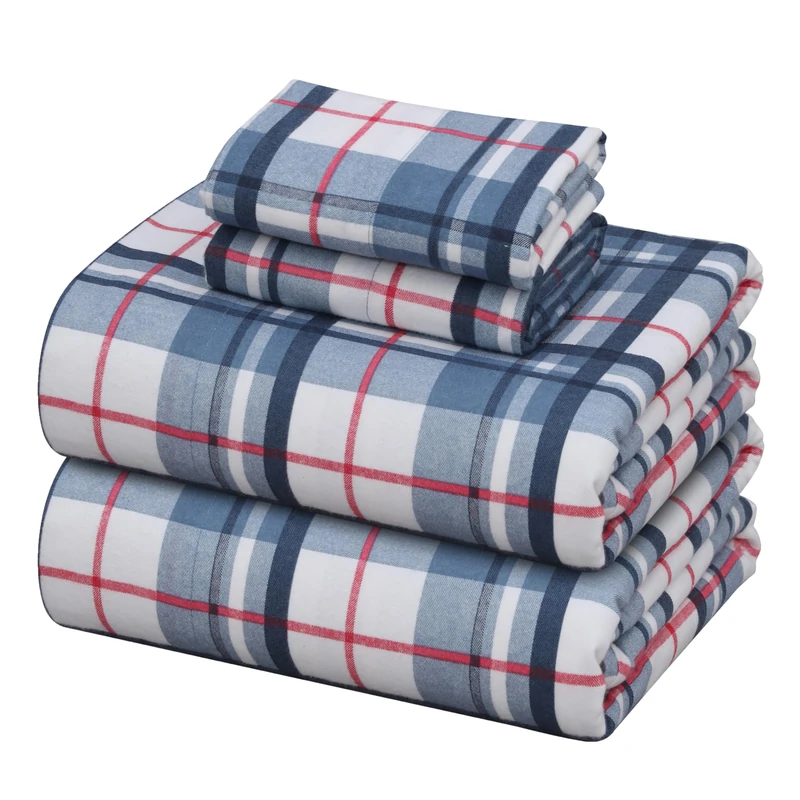 ZOYER King Size Flannel Sheet Set - 4 Pc - 100% Cotton - Pink Floral Print on Cream - Deep Pocket - Luxurious & Breathable