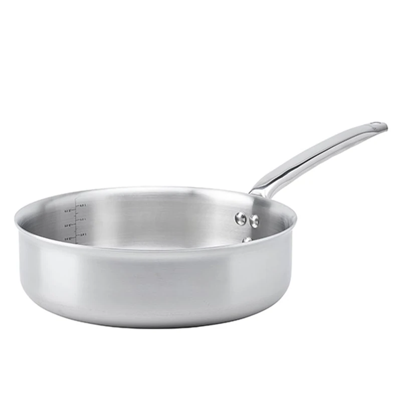 DE BUYER - ALCHIMY 3-Layer Stainless Steel Straight Edge Sauté Pan - 28 cm - Made in France, PFAS Free, Cooking Master, 18/10 Stainless Steel, Suitable for All Heat Sources + Oven, Polished Brushed