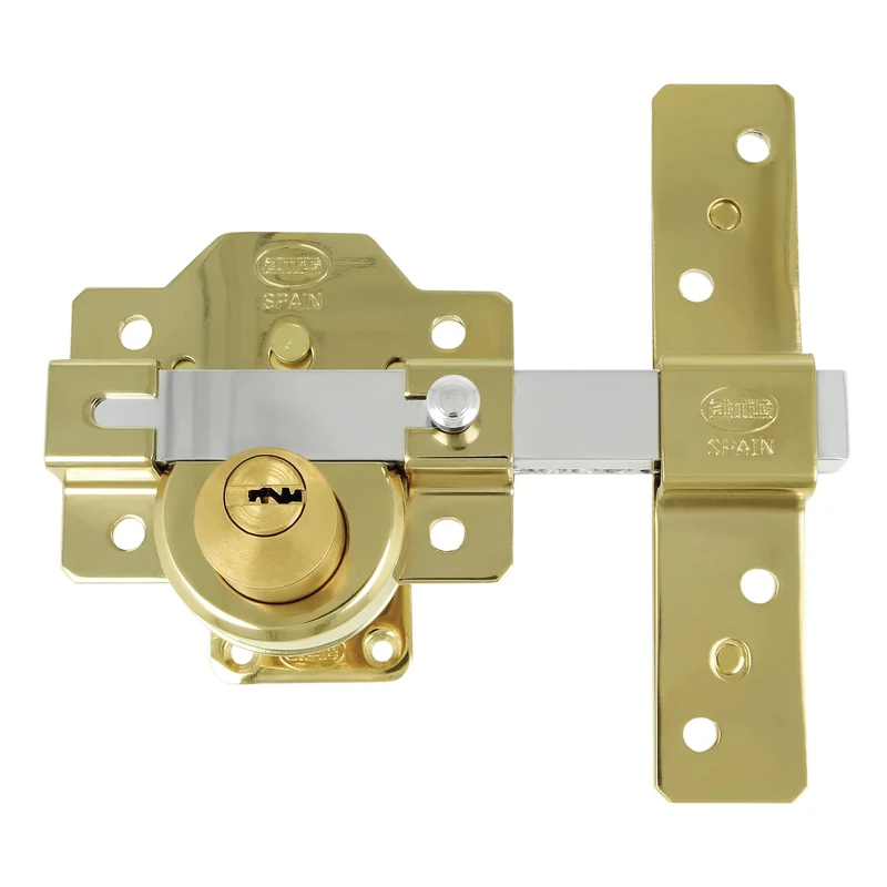 Amig Door Lock | Overlay Lock | 105 x 170mm | Gold | 50mm 6 Pin Security Cylinder | Opening Latch | Anti-Bump System & Pimple Protection